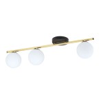 Monza lampa sufitowa 3-punktowa czarna/złota/opal 1252/3