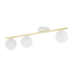 Monza lampa sufitowa 3-punktowa biała/złota/opal  1253/3