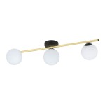 Splendi lampa sufitowa 3-punktowa czarna/złota/opal 1248/3