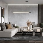 Czarna lampa wisząca Halo LED 2-punktowa umieszczona nad nowoczesnym salonem. Lampa ma prostokątny kształt i minimalistyczny design, zawieszona na cienkich linkach. W tle widoczne meble w odcieniach szarości i dekoracje.