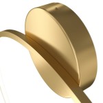 Kinkiet Halo D80 LED w kolorze mosiężnym, z okrągłą, gładką podstawą i cienką, metalową ramą. Ujęcie w zbliżeniu na detal mocowania i kształt oprawy. Prosta forma, idealna do nowoczesnych wnętrz.