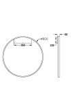Kinkiet Rim D80 LED w kolorze mosiądzu, okrągły, o średnicy 800 mm i grubości 50 mm. Z boku widoczny detal mocowania, idealny do nowoczesnych wnętrz.