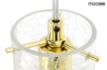 Złota lampa wisząca Havana L z jedną oprawą, z przezroczystym kloszem o crackle''owej fakturze. Ujęcie z góry, ukazujące mocowanie i detale wykończenia. Wymiary i dodatkowe elementy nie są widoczne.
