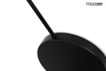 Kinkiet Shadow 2 LED w kolorze czarnym, z dwiema punktowymi źródłami światła. Okrągła podstawa z matowego metalu oraz cienki, prosty uchwyt. Produkt zamontowany na ścianie, widok z góry.