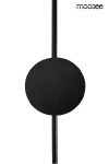 Czarny kinkiet LED Shadow 2, dwupunktowy, o minimalistycznym designie. Produkt w formie okrągłego abażuru zamontowanego na cienkim uchwycie, widoczny z przodu na jasnym tle. Idealny do nowoczesnych wnętrz.