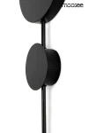 Kinkiet Shadow 2 LED w kolorze czarnym, z dwoma okrągłymi kloszami umieszczonymi na cienkiej, poziomej rurce. Produkt montowany na ścianie, prezentujący minimalistyczny design. Widoczny detal montażowy na dolnej części.