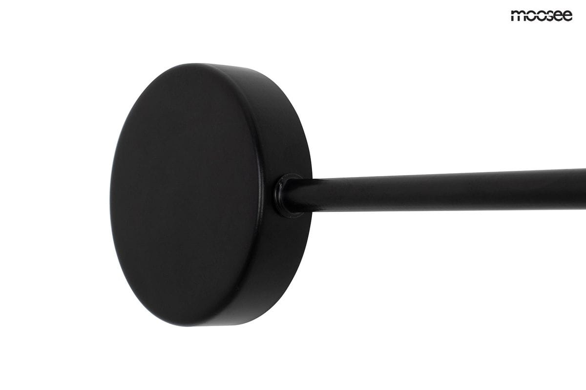 Kinkiet Shadow Multi LED 6-punktowy w kolorze czarnym, z okrągłą podstawą i prostym ramieniem. Ujęcie z boku, ukazujące detale wykończenia i materiału. Idealny do nowoczesnych wnętrz, montowany na ścianie.