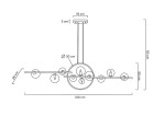 Czarna lampa wisząca Alure Line 120 LED z 11 punktami świetlnymi. Wymiary: długość 120 cm, wysokość 83 cm, szerokość 30 cm. Okrągła podsufitka o średnicy 30 cm, minimalistyczny design, zawieszenie na cienkim stelażu.