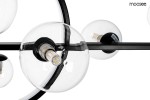 Czarna lampa wisząca Alure Line 120 LED z 11 punktami świetlnymi, z przezroczystymi kloszami w kształcie kul, z widocznymi źródłami światła G9. Produkt zawieszony w pozycji poziomej, na białym tle.