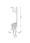 Czarny kinkiet LED Plant Wall, 1-punktowy, z okrągłą głowicą o średnicy 20 cm. Wymiary: 110 cm wysokości, 22 cm szerokości, 28,5 cm głębokości. Zawiera miejsce na rośliny, z wiszącymi gałązkami. Prosty, nowoczesny design.