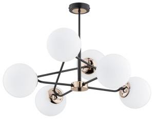 Sagito White lampa wisząca 6-punktowa czarna/mosiądz 63099