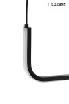 Lampa wisząca Shape 90 LED w kolorze czarnym, o prostokątnym kształcie z białymi elementami, zawieszona na cienkim przewodzie. Widoczny detal krawędzi oraz przyłącze. Prosty design, idealna do nowoczesnych wnętrz.