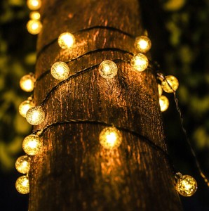 Girlanda ogrodowa solarna 40 kulek LED/7,85 m czarna