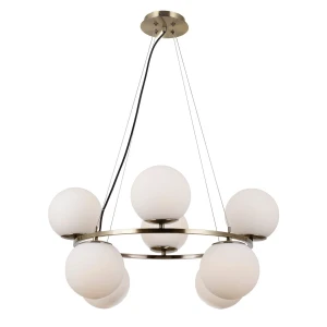 Larosa lampa wisząca 8-punktowa antyczny brąz/biała PND-33453-4-4-ABR