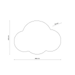 Błękitny kinkiet Cloud 2-punktowy w kształcie chmury, o wymiarach 380 mm szerokości, 270 mm wysokości i 50 mm głębokości. Prosty, nowoczesny design, idealny do dziecięcego pokoju lub przestrzeni tematycznych.