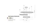 Złota lampa wisząca Halo 100+80+60 z trzema okrągłymi kloszami w różnych średnicach (100 cm, 80 cm, 60 cm). Wykonana z aluminium i akrylu, zawieszona na cienkich linkach. Wymiary maksymalne: 250 cm. Idealna do nowoczesnych wnętrz.