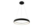 Czarna lampa wisząca Antonio D81 z regulacją temperatury barwowej 3000-6500K, z pilotem. Okrągły kształt z matowym wykończeniem, zawieszona na cienkich linkach. Jasne światło LED otoczone białą ramką.
