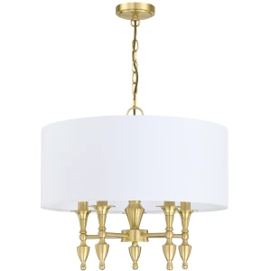 Austin żyrandol 5-punktowy mosiądz P05197BR-WH