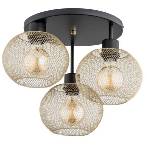 Kerso lampa sufitowa 3-punktowa czarna/złota 62348