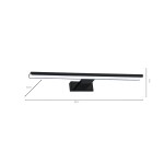 Czarny kinkiet LED Shine IP44, jednopunktowy, o długości 60 cm i wysokości 11,5 cm. Prosty, prostokątny kształt z zamocowaniem na ścianie, idealny do oświetlenia wnętrz. Wymiary: 60 cm x 11,5 cm x 4 cm.