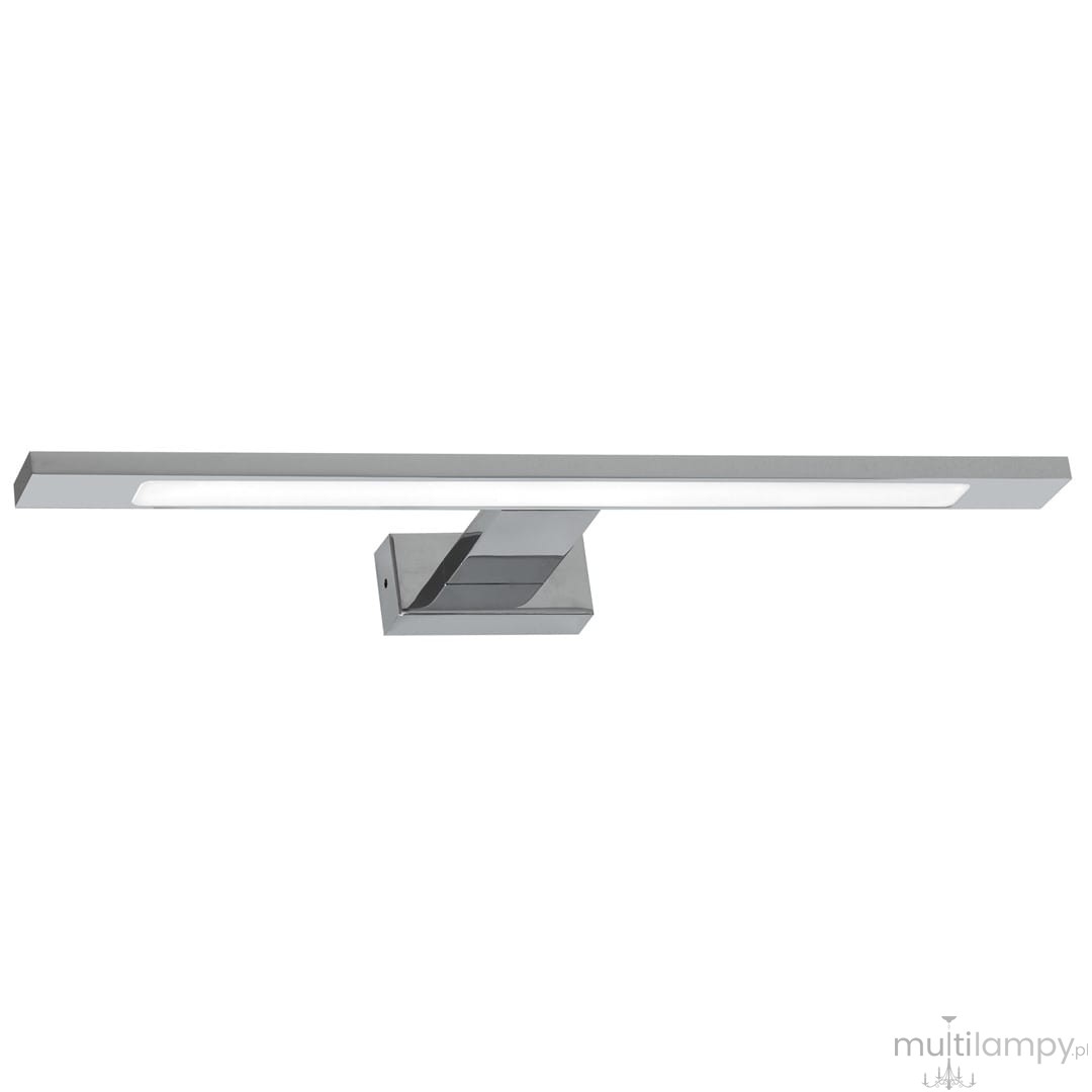 Kinkiet Shine LED IP44 w kolorze chromu, o długości 40 cm i mocy 7W, z prostokątnym, minimalistycznym designem. Montowany na ścianie, z jednolitą, białą diodą LED wbudowaną w metalową obudowę.