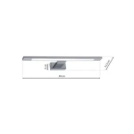 Kinkiet Shine LED IP44 w chromie, długość 40 cm, wysokość 4 cm, głębokość 11,5 cm. Prosty, prostokątny kształt, montowany na ścianie. Oświetlenie LED, idealne do łazienek i przestrzeni o podwyższonej wilgotności.