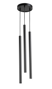 Sopel Koło lampa wisząca 3-punktowa czarna 33622