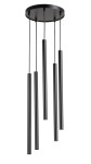Sopel Koło lampa wisząca 5-punktowa czarna 33625