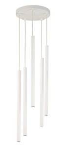 Sopel Koło lampa wisząca 5-punktowa biała 33626