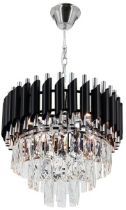Toledo lampa wisząca 4xE14 chrom/czarna 6260/4 8C BL