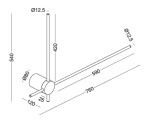 Wand 469 kinkiet 2xLED 12W w kolorze białym i złotym, o okrągłej podstawie i dwóch poziomych ramionach. Wymiary: długość 760 mm, wysokość 540 mm, średnica 12,5 mm. Prosta, nowoczesna konstrukcja.