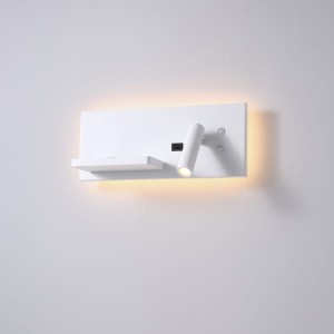 Hotels 417P kinkiet 2xLED 7W z portem USB i ładowarką indukcyjną biały