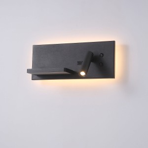 Hotels 417P kinkiet 2xLED 7W z portem USB i ładowarką indukcyjną czarny