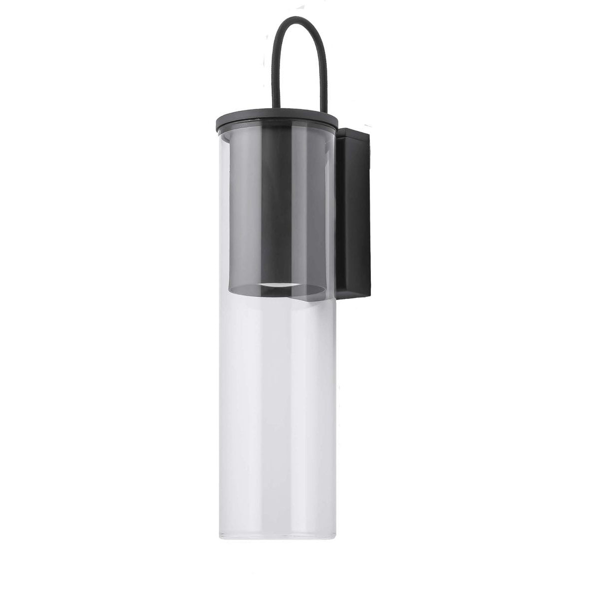 Kinkiet Manacor 1xGU10 w kolorze czarnym, z przezroczystym kloszem w formie cylindra. Umożliwia montaż na ścianie, z widocznym uchwytem. Idealny do nowoczesnych wnętrz, podkreślający styl aranżacji.