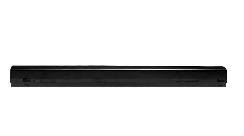 Zasilacz wpinany do szyn magnetycznych SLIM 100W/48DC w kolorze czarnym, o prostokątnym kształcie, umieszczony poziomo. Produkt z widocznymi zaczepami do montażu na szynach, matowa powierzchnia, brak dodatkowych oznaczeń.
