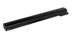 Zasilacz wpinany do szyn magnetycznych SLIM o mocy 100W i napięciu 48DC, czarny, prostokątny, z gładką powierzchnią. Widoczny z boku, z miejscem na podłączenie. Produkt leżący na jednolitym tle.
