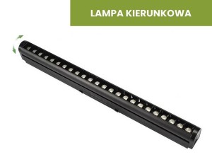 Lampa LED liniowa kierunkowa do szyny magnetycznej SLIM 24W/3000K czarna