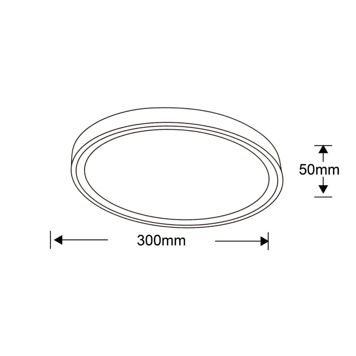 Plafon Vegas D30 w kolorze czarnym, o średnicy 300 mm i wysokości 50 mm, z jedną diodą LED o mocy 18W. Okrągły kształt, minimalistyczny design, idealny do nowoczesnych wnętrz.