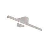 Kinkiet Nevada M z białym wykończeniem, prostokątny kształt z zamontowanym paskiem LED o mocy 12W. Ujęcie frontalne, produkt zamontowany na ścianie, minimalistyczny design, idealny do nowoczesnych wnętrz.