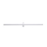 Biały kinkiet Nevada XXL z 1 źródłem LED o mocy 32W, w prostokątnym kształcie. Ujęcie frontalne, produkt zamontowany na ścianie, minimalistyczny design, gładka powierzchnia. Idealny do nowoczesnych wnętrz.