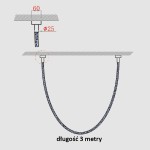 Lampa wisząca Rope Light LP-642/3M z 1xLED i długością 3 metrów. Zawieszenie o średnicy 25 mm, z wykończeniem w kolorze złotym. Widoczne detale konstrukcyjne i długość w opisie.