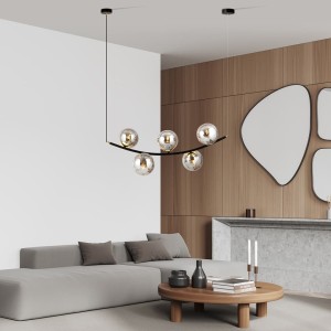 Ritz lampa wisząca 5xE14 czarna/grafitowa 1297/5