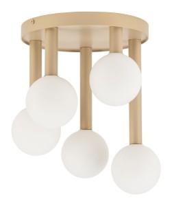 Perla lampa sufitowa 5xG9 złota/biała 33604
