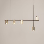 Vendo lampa wisząca 5xGU10 czarna/mosiądz 33693