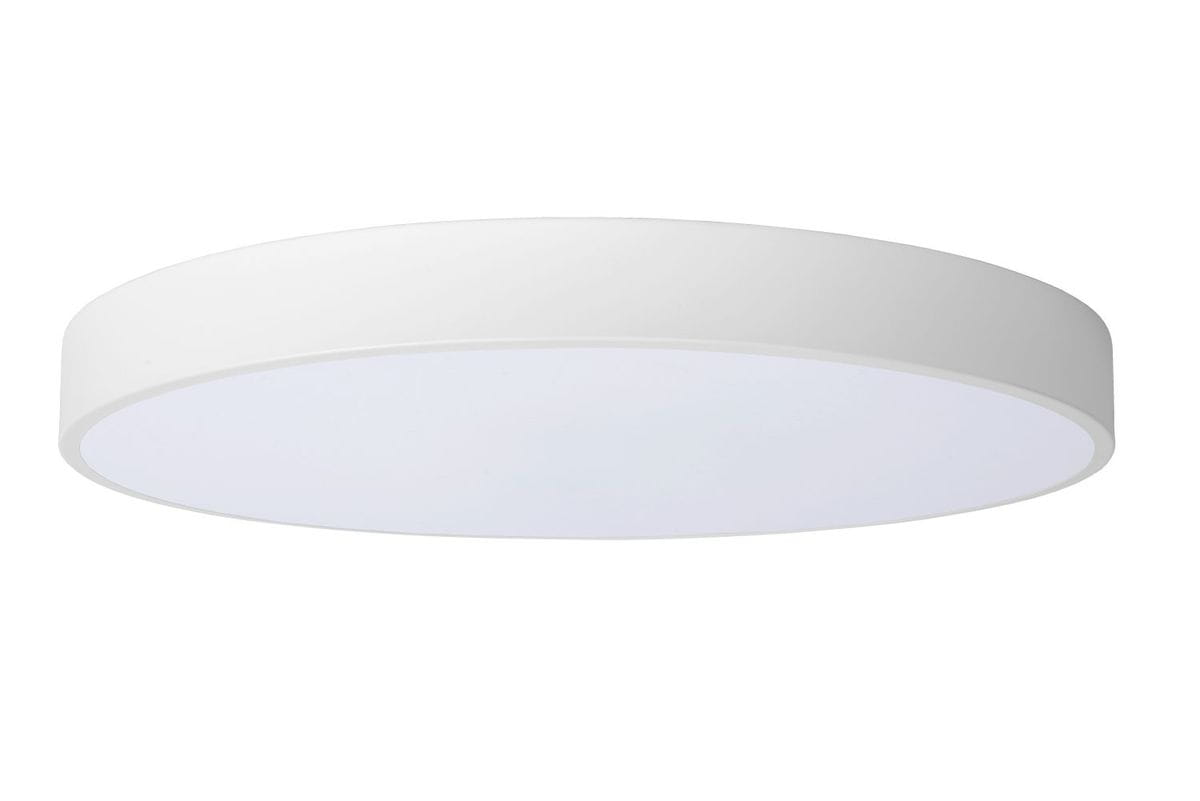 Plafon Unar D49,5 w kolorze białym, o średnicy 49,5 cm, z jedną diodą LED o mocy 36W. Produkt ma okrągły kształt, z gładką, matową powierzchnią i delikatnym, minimalistycznym designem. Montowany sufitowo, idealny do nowoczesnych wnętrz.