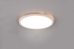 Plafon Aureo D29 w kolorze białym, okrągły, z pilotem, zintegrowane źródło światła LED 18W. Montowany sufitowo, z gładką, matową powierzchnią, emitujący jasne światło, idealny do nowoczesnych wnętrz.
