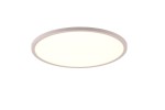 Plafon Aureo D40 w kolorze białym, okrągły, z pilotem, z jedną diodą LED o mocy 30W. Ujęcie z boku, ukazujące gładką powierzchnię klosza i subtelną ramkę. Produkt idealny do nowoczesnych wnętrz.