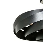 Lampa sufitowa Vento 4xE27 w kolorze czarnym z metalowymi, spiralnymi elementami. Widok z boku, ukazujący detale konstrukcji. Materiał matowy, minimalistyczny design, idealna do nowoczesnych wnętrz.