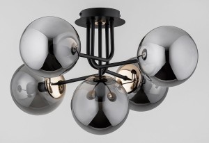 Boss lampa sufitowa 5xE14 czarna/złota 63181