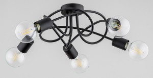 Boston lampa sufitowa 5xE27 czarna 63192